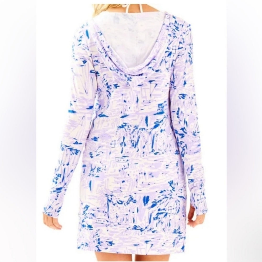 Lilly Pulitzer UPF 50 Ryile Cover Up Hoodied Dress - Picture 12 of 16